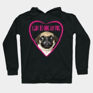 I Luv To Hug My Pug Dog Picture Hoodie